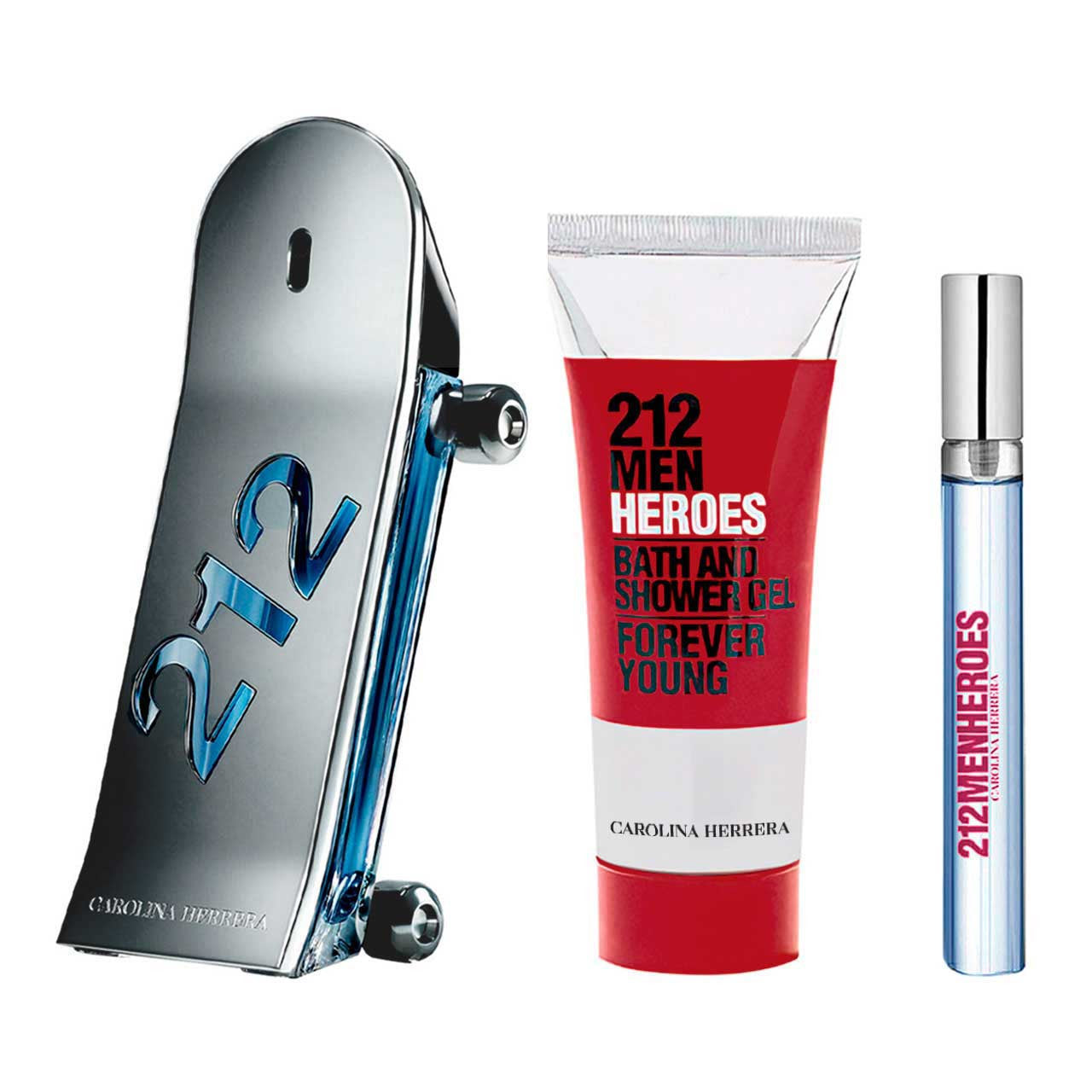 212 Heroes Estuche 3 Piezas EDT 90ml + Bath & Shower Gel 100ml + Miniatura 10ml
