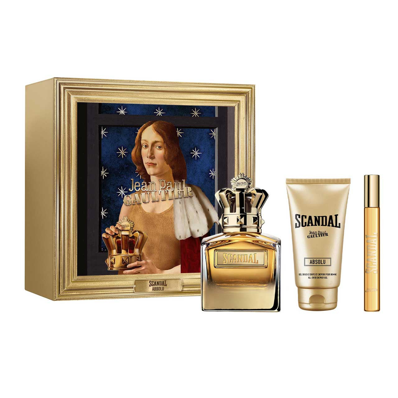Scandal Absolu Set 3 Piezas Hombre EDP 100ml + Gel de Ducha 75ml + Miniatura 10ml