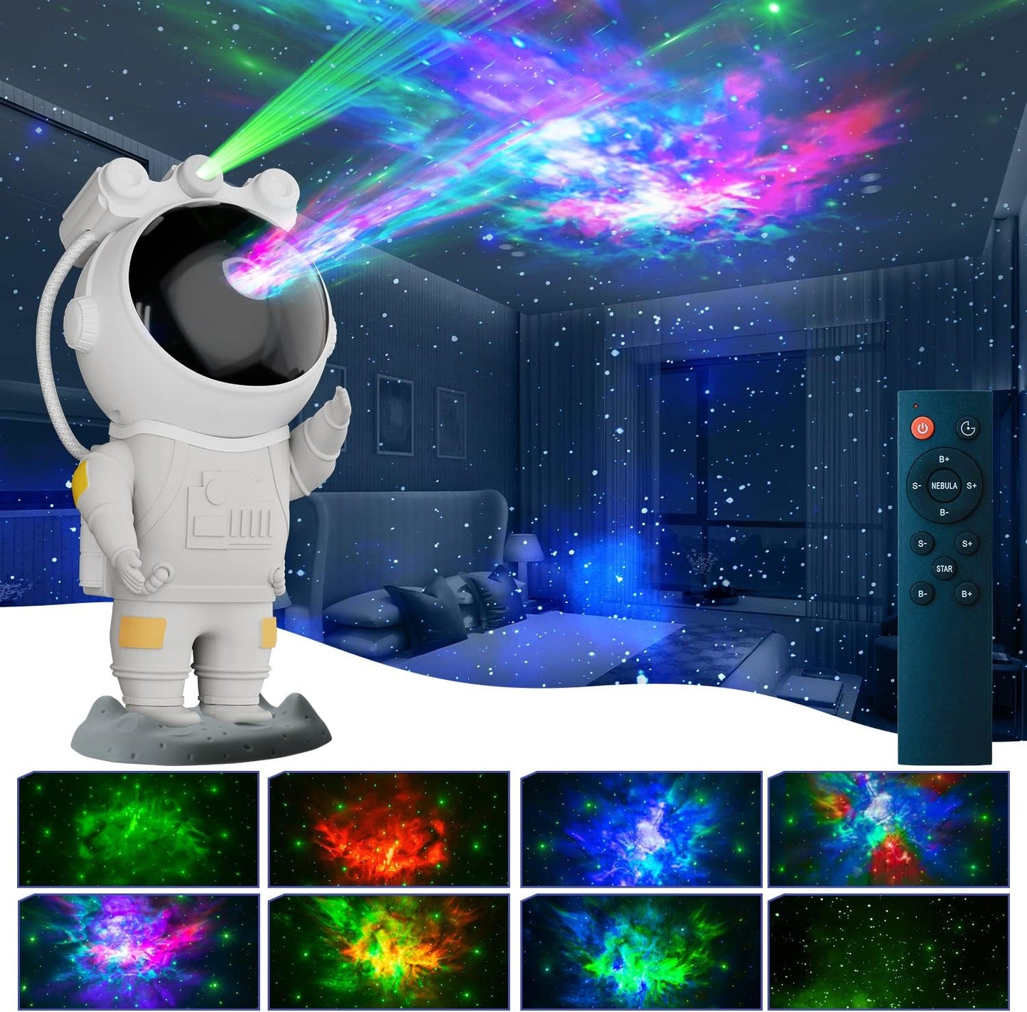 Proyección de galaxia en el techo