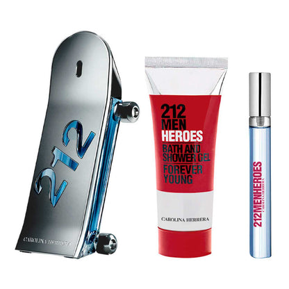 212 Heroes Estuche 3 Piezas EDT 90ml + Bath & Shower Gel 100ml + Miniatura 10ml