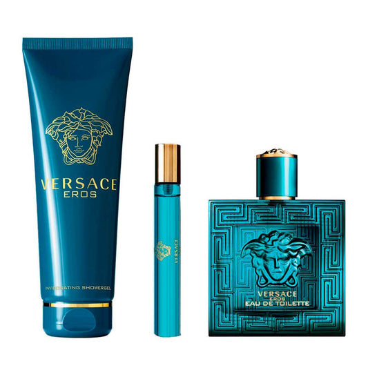 Versace Eros Set 3 Piezas EDT 100ml + Miniatura 10ml + Shower Gel 150ml